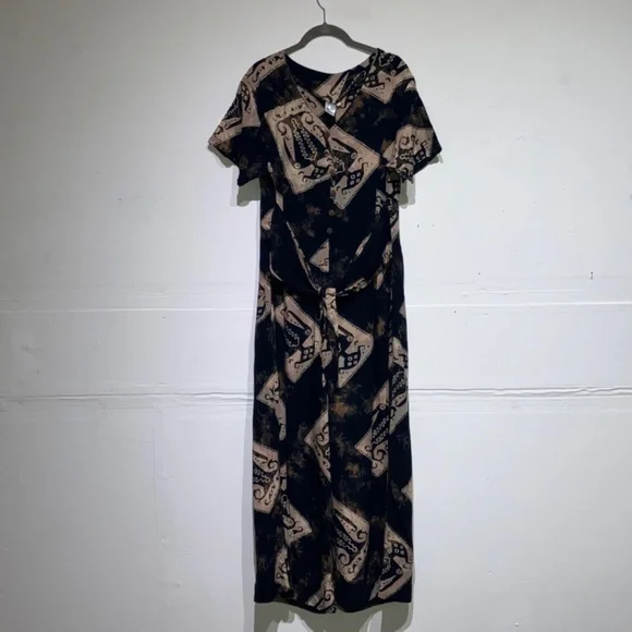 Vintage Black and cream super wide leg jumpsuit - Picture 13 of 13